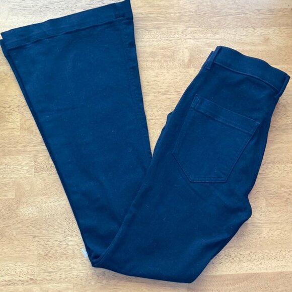 Black Bell Flare Stretch Jean - Picture 1 of 4